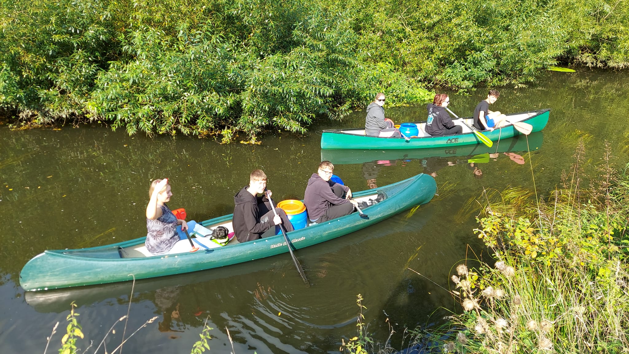 Start der Kanutour in Medingen